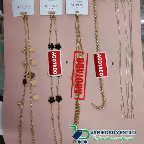 Pulseras de oro laminado y cadenas de plata 925