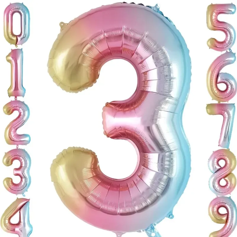 Globo foil número 3 tornasol