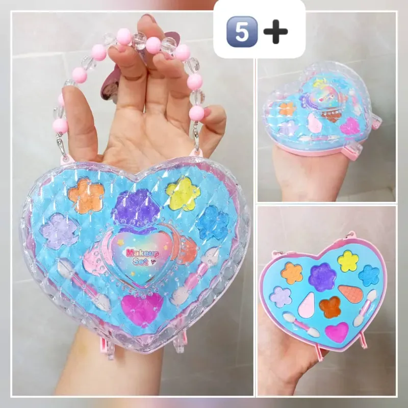 Maquillaje infantil en forma de corazon y con pulsito 