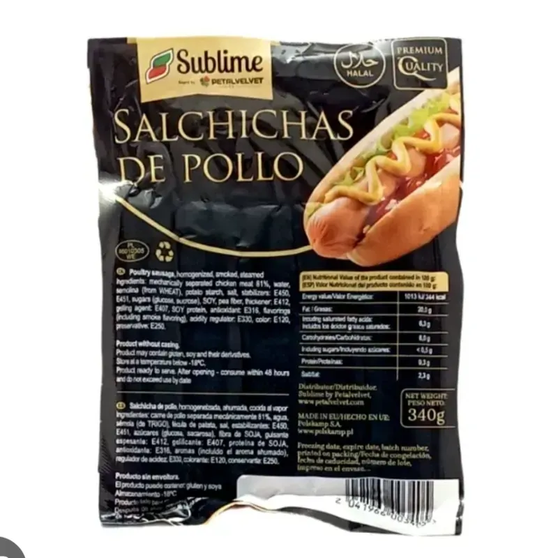 Salchichas de pollo 340g