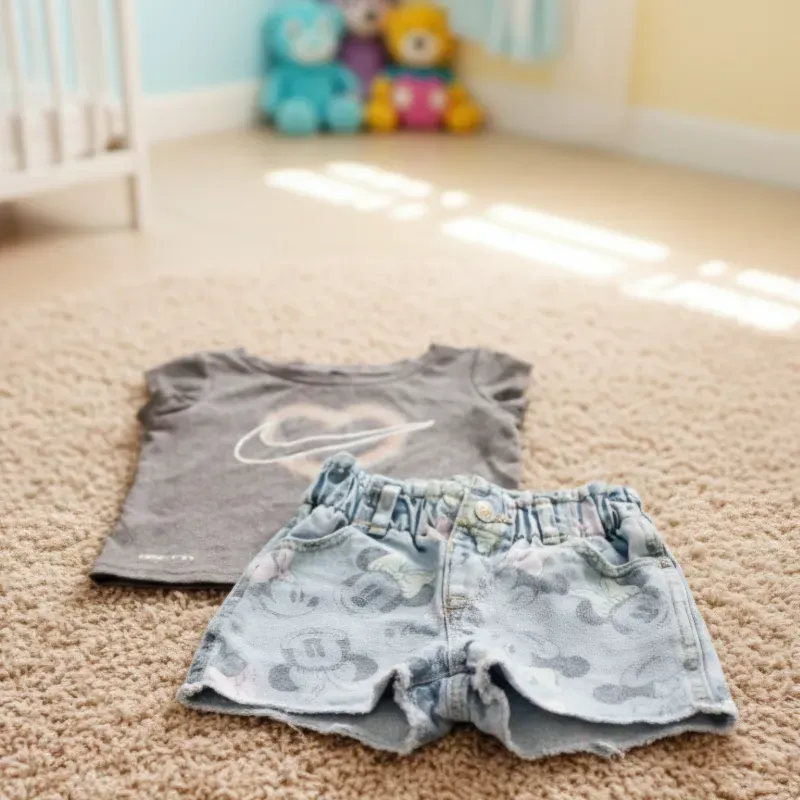 Conjunto de short de mezclilla temática MINNIE MOUSE y pullover NIKE