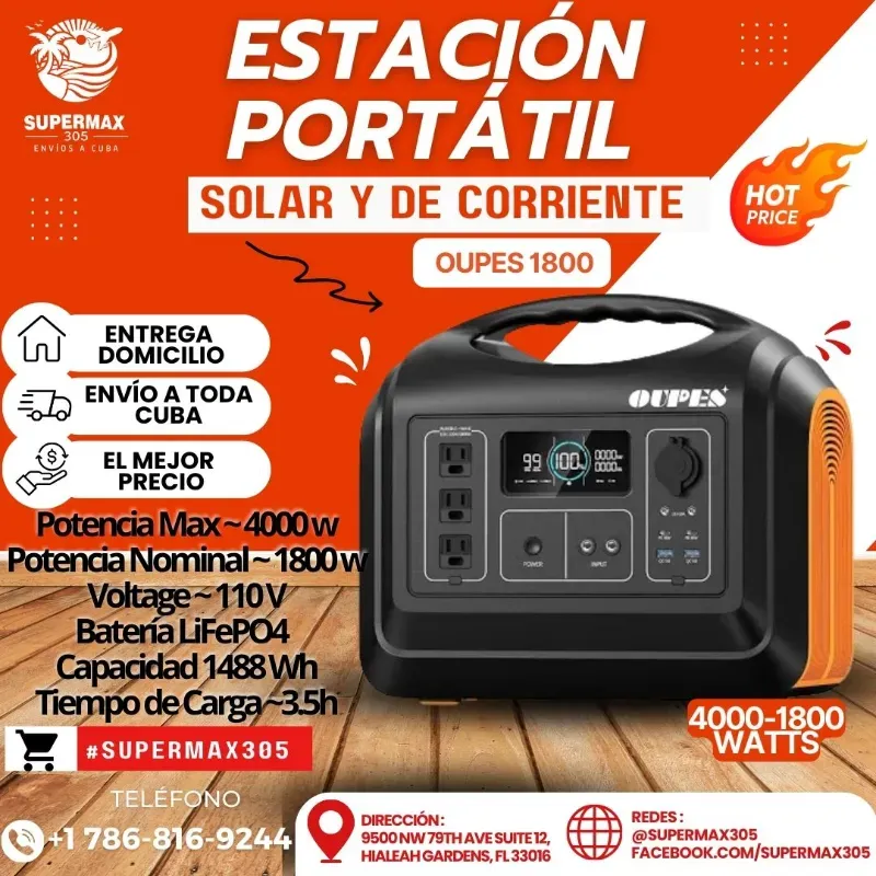 Estación Portátil Solar Oupes 1800/1488