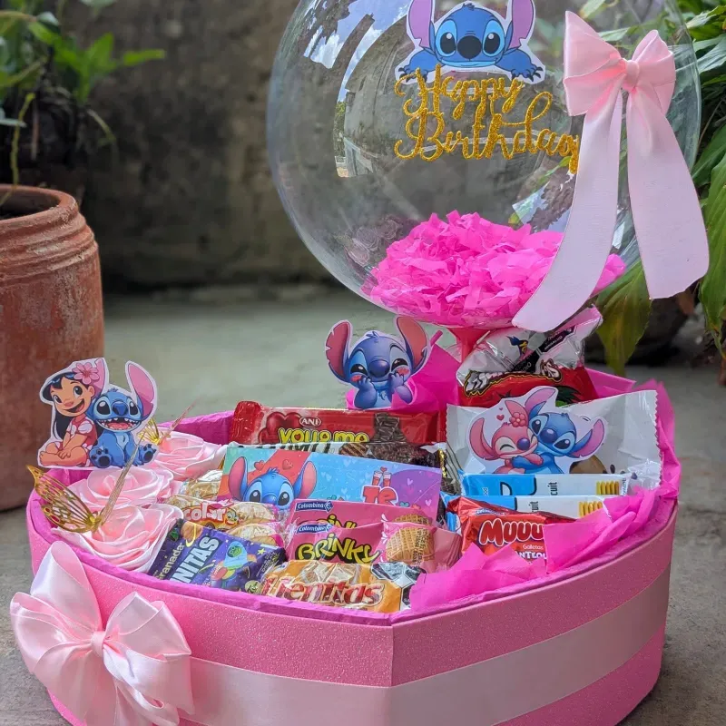 Corazón con globo burbuja