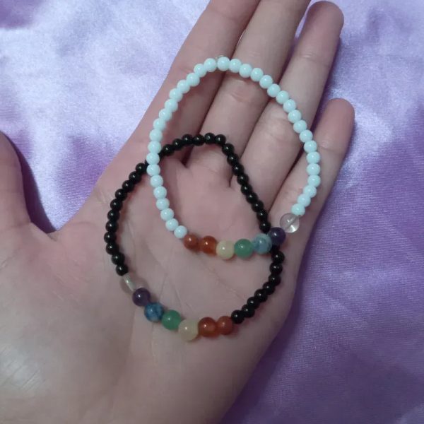 Pulseras 7 chakras y onix