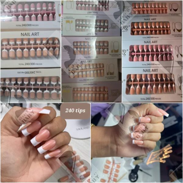 Tips de Soft Gel con french (240 tips)
