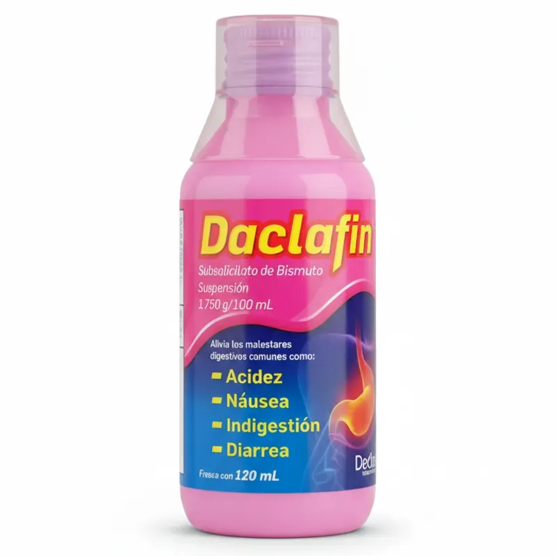 Daclafin Suspensión Oral 120 ml (Pepto Bismol) (Fecha de vencimiento Marzo 2027, México)