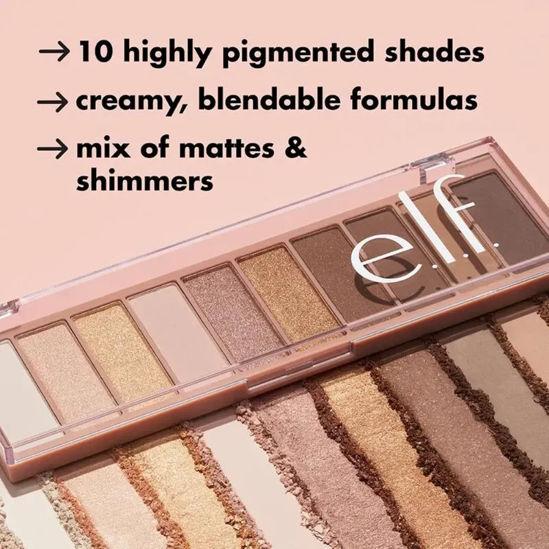 e.l.f. Perfect 10 Paleta de sombras de ojos, diez tonos neutros ultra pigmentados, fórmula mezclable, vegano y libre de crueldad, Need It Nude (el embalaje puede variar)