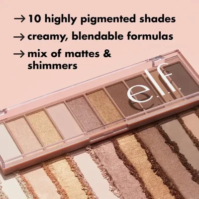 e.l.f. Perfect 10 Paleta de sombras de ojos, diez tonos neutros ultra pigmentados, fórmula mezclable, vegano y libre de crueldad, Need It Nude (el embalaje puede variar)