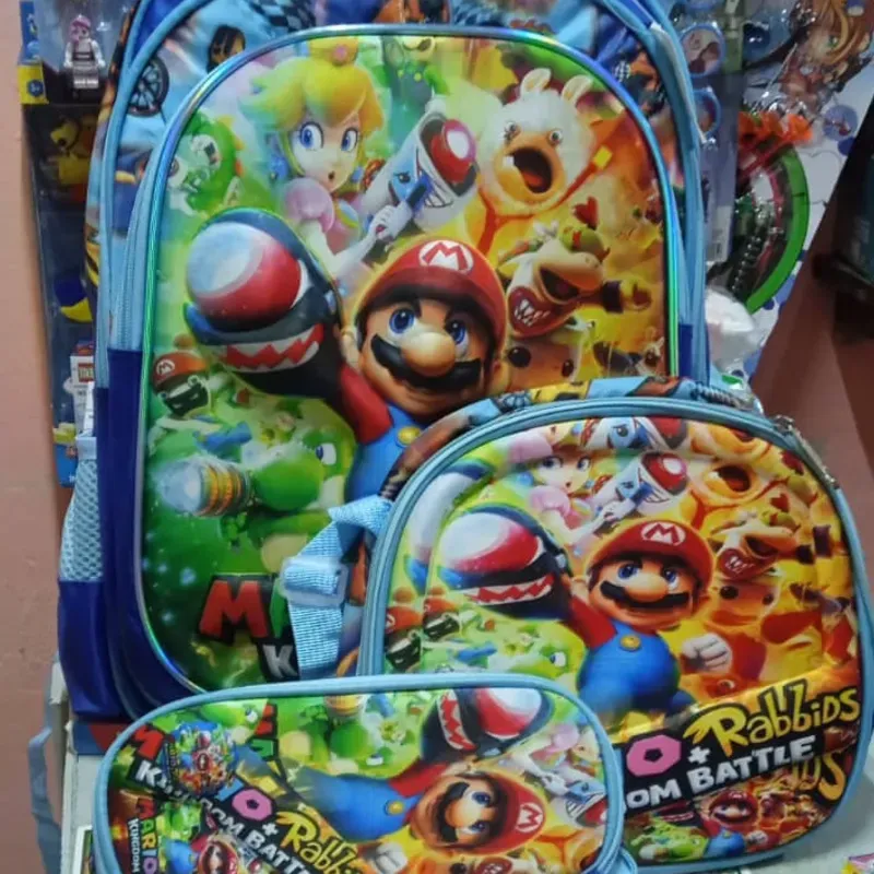 Combos de 3 piezas, mochila con luces, merendero térmico y caruchera