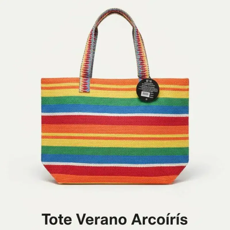 DY-Bolso Tote Playero Multicolor