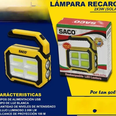 Lampara recargable con panel solar
