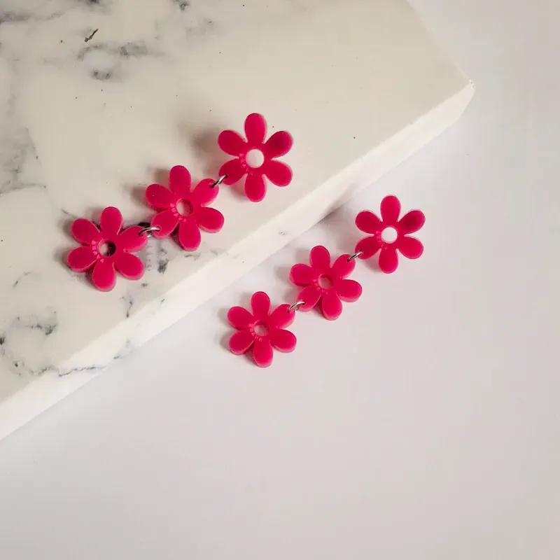 Flores largas rosado oscuro