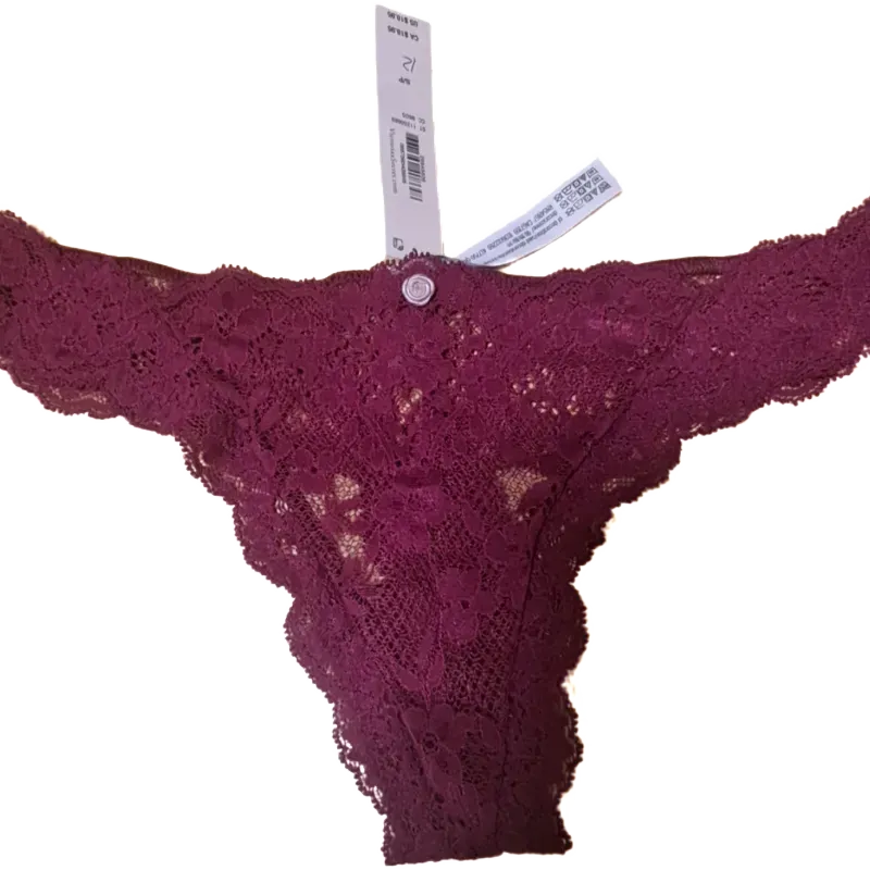 Victoria's Secret tanga de encaje rojo vino