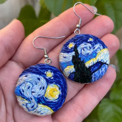 Aretes colgantes noche estrellada