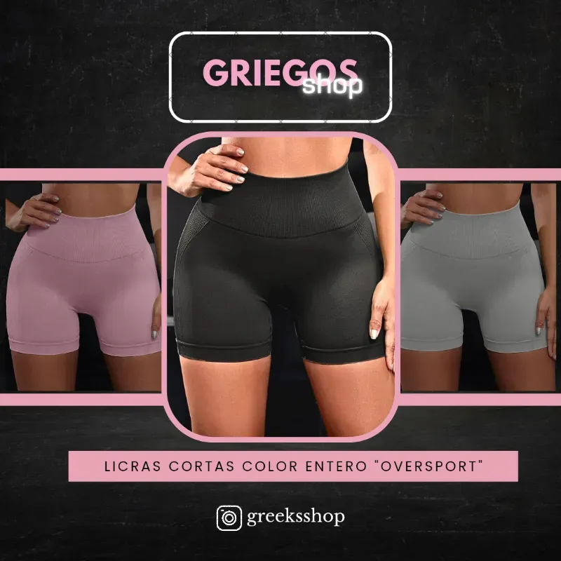 Licras Cortas | "Oversport" | Color Entero