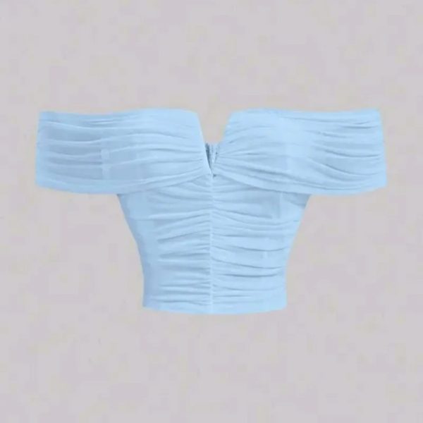  Top de hombros descubiertos — Azul