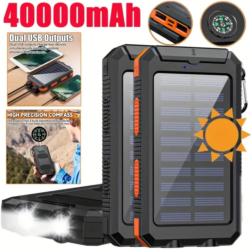 Cargador Solar - Batería Externa Solar de 40000mAh