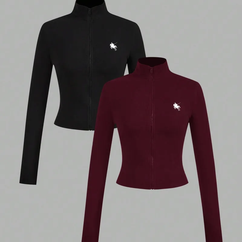 Camiseta de manga larga con cremallera y logo