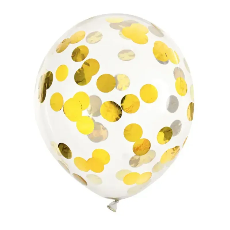 Globos con confeti dorado