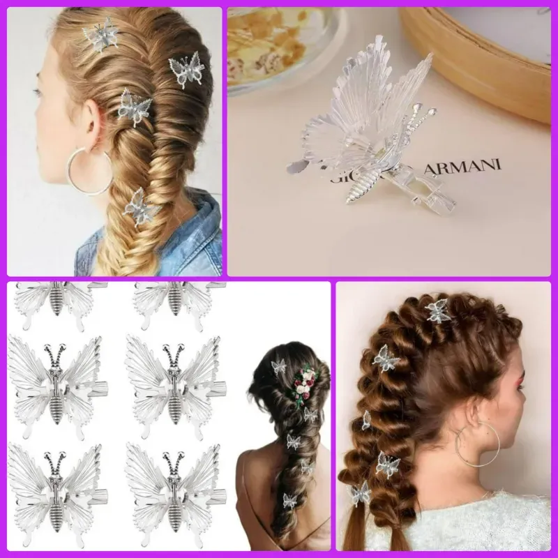 Pareja de Ebillas de Mariposas Plateadas