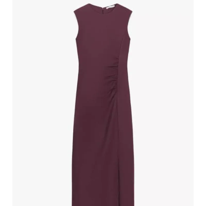 Vestido vino fruncido