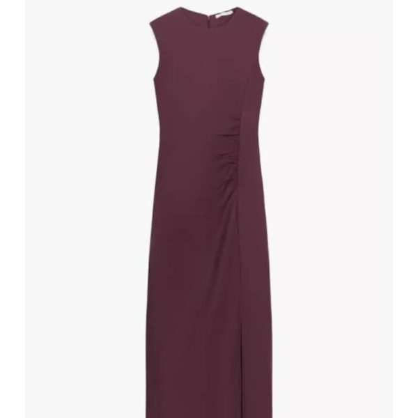 Vestido vino fruncido
