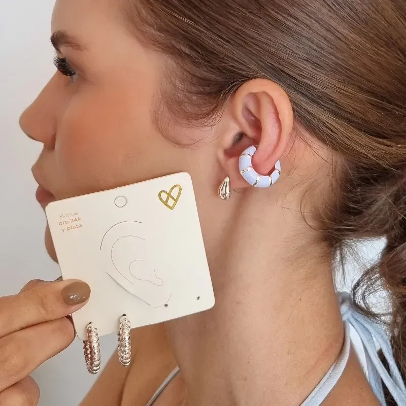 Set X3 Aretes Baby Blue Silver