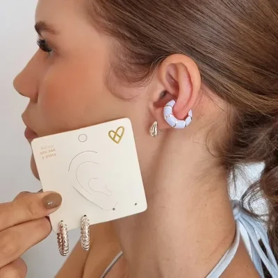 Set X3 Aretes Baby Blue Silver