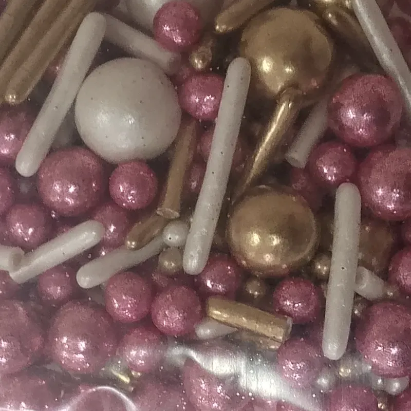 Perlas rosagold+dorado+blanco 50g