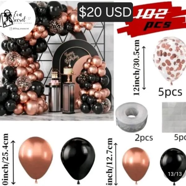 Set 102pz de globos para cumpleaños