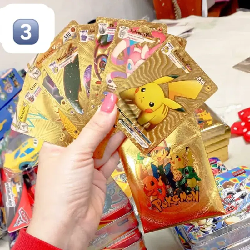 Cartas de POKÉMON IMPORTADAS DORADAS PVC