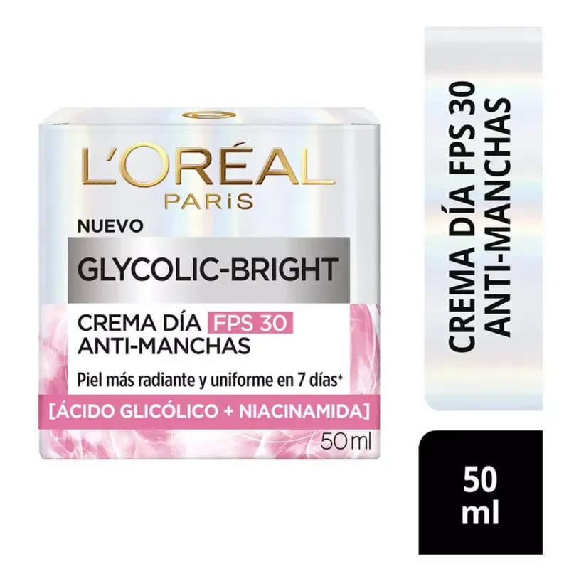 Crema Facial Día FPS 30 Anti-Manchas Glycolic Bright L'oréal 50ml