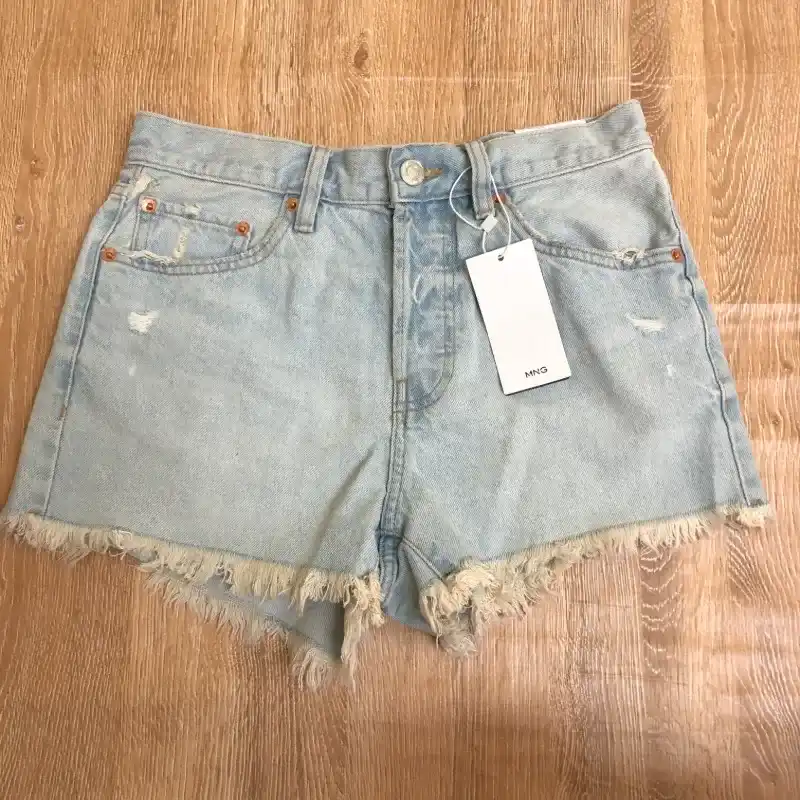 Short Mango de mezclilla