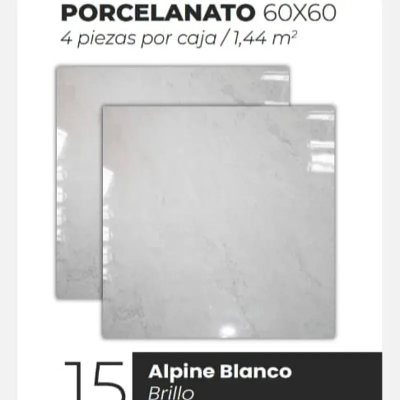 Losas Porcelanato Brillo Alpine Blanco