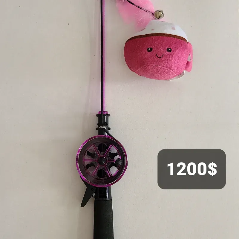 Juguete par gato caña de pescar