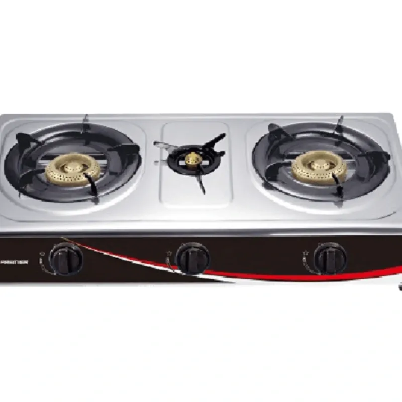 FOGÓN A GAS DE MESETA MARCA PREMIER, DE ACERO INOXIDABLE, 3 HORNILLAS, REF: EF-8466G