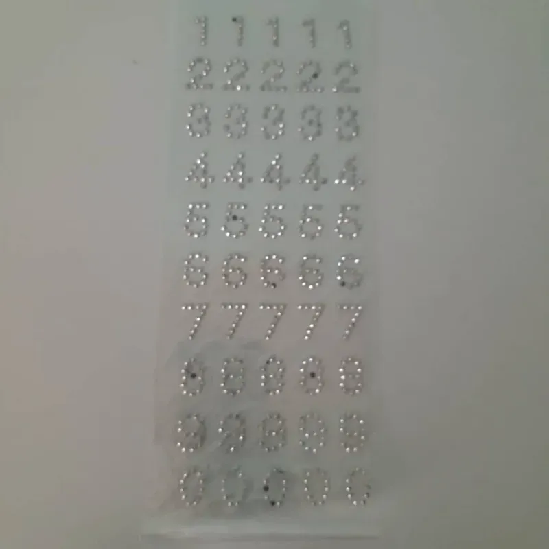 Stickers número plateados