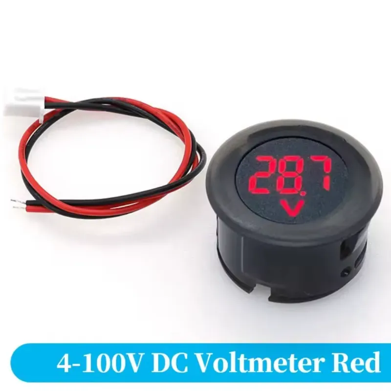Voltímetro Digital Circular LED DC 4–100V