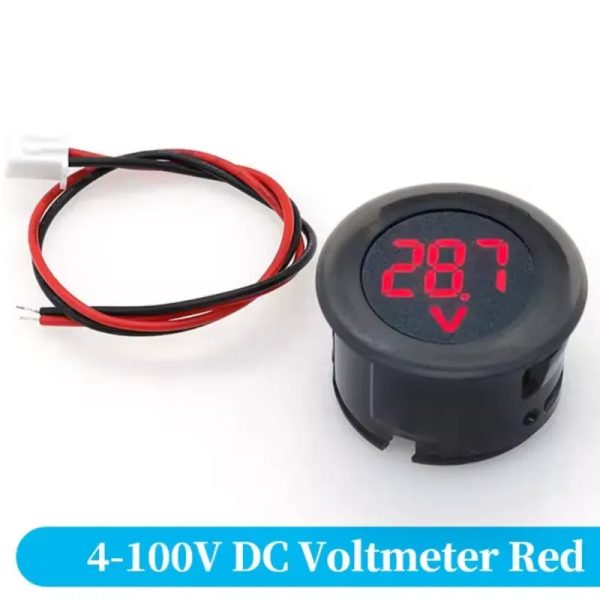 Voltímetro Digital Circular LED DC 4–100V