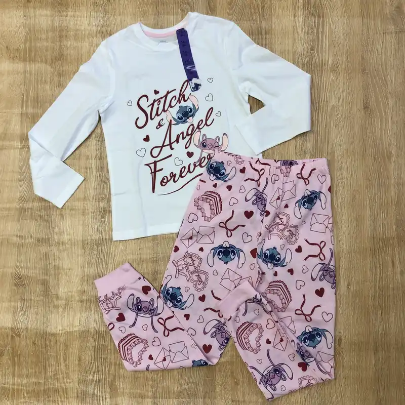 Pijama de Stitch y Ángel con lazos y cartas