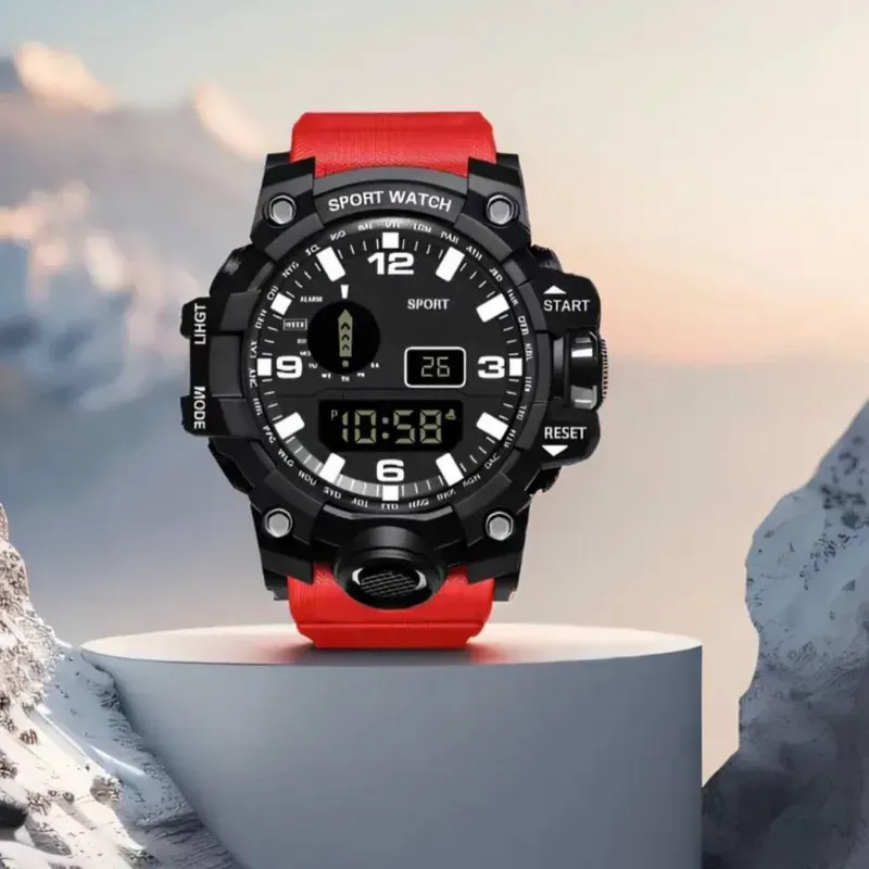 Reloj deportivo digital, visión nocturna, alarma y fecha