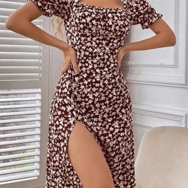 Vestido rojo estampado