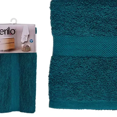 Toalla lisa color azul petróleo (90 x 150)