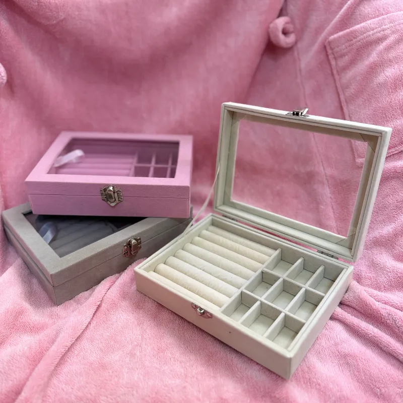 Cofre/joyero con tapa de cristal