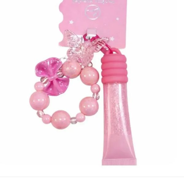 Brillo de labio con pulsera para niña