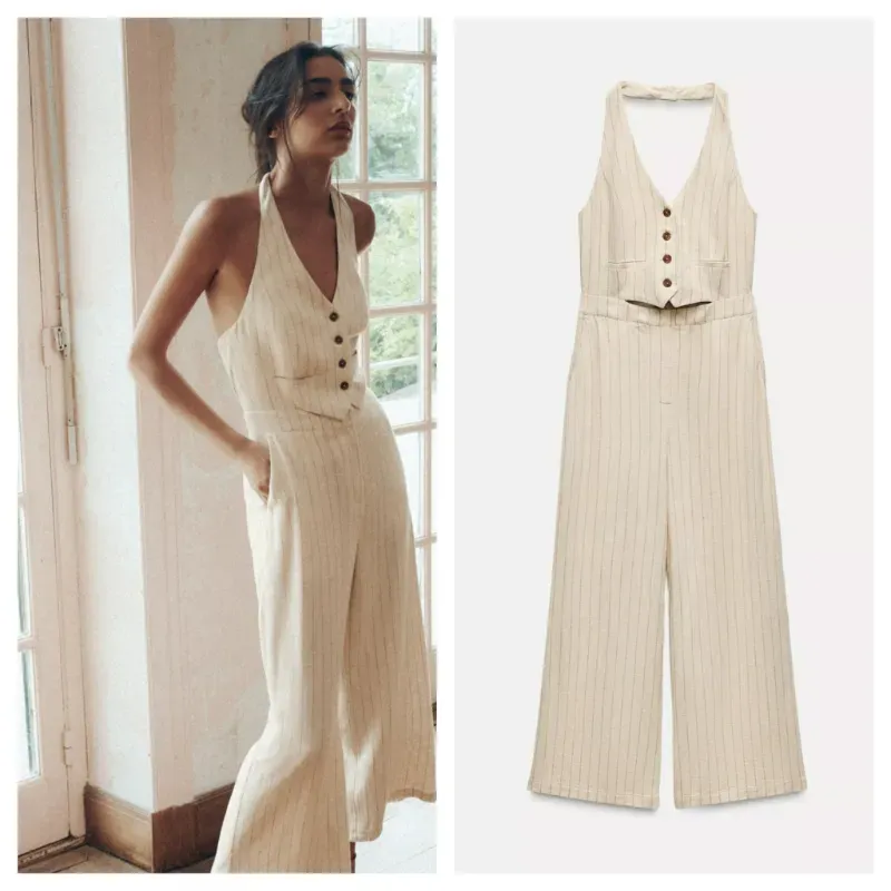 Mono Zara rayas lino