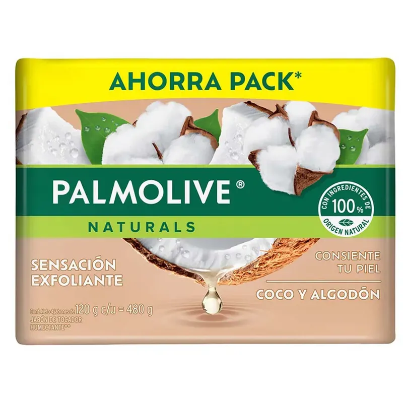 Pack de jabón Palmolive Naturals de coco  y algodón