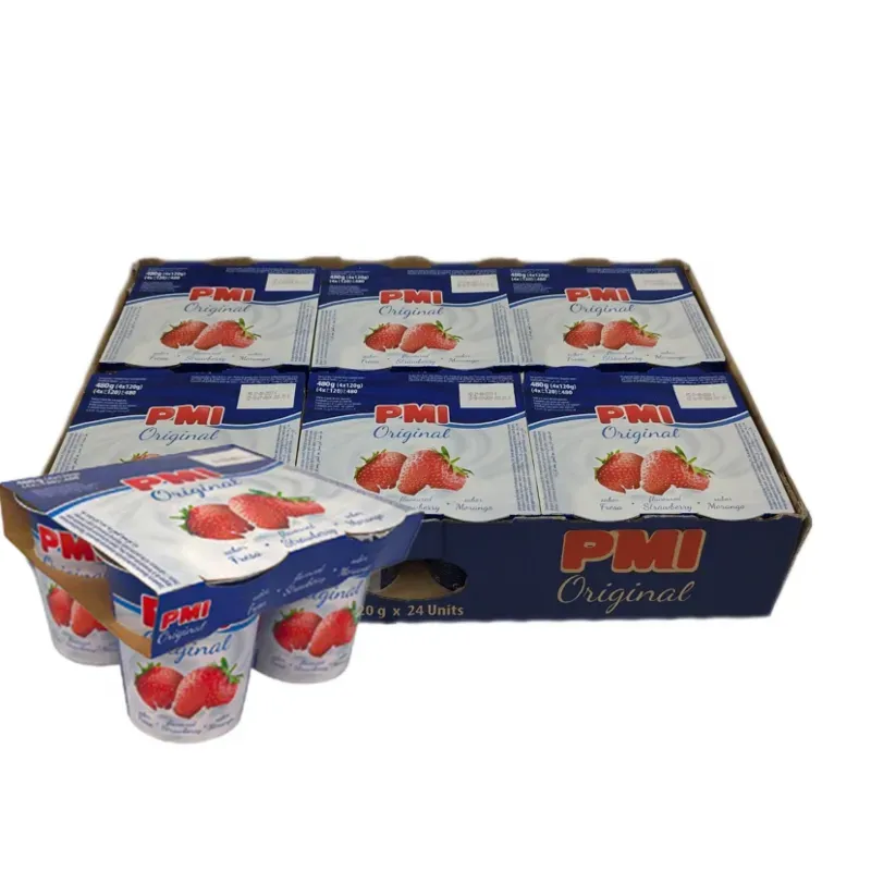 Caja de 24 yogurt de fresa.