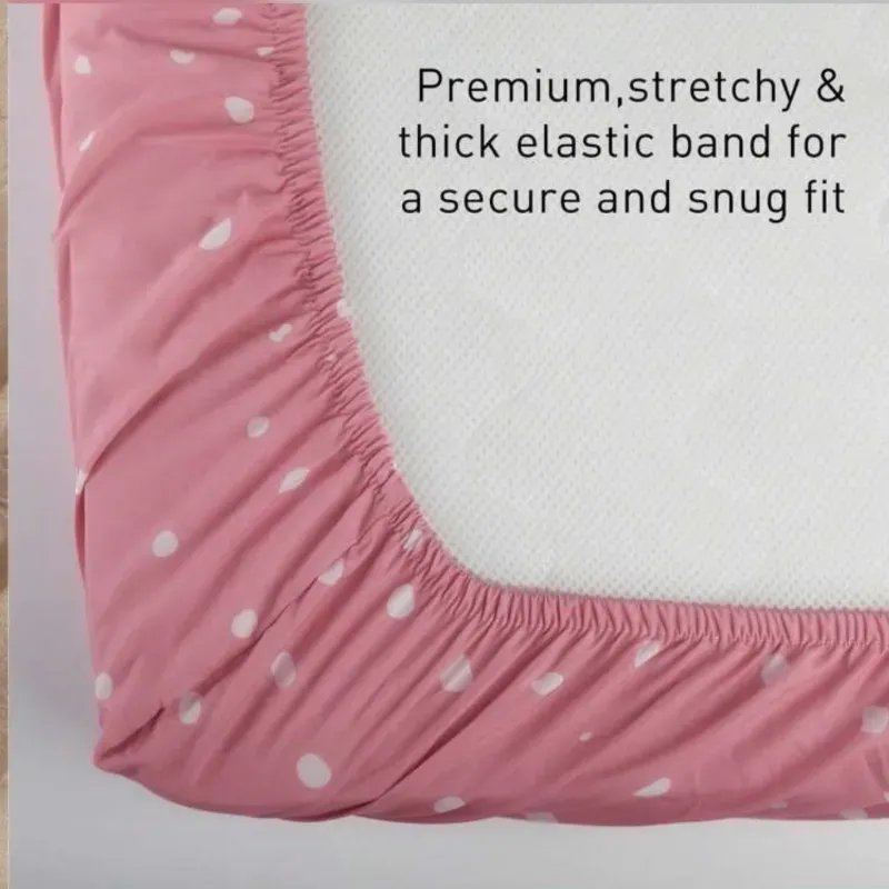 Sábana Ajustable de Cuna Rosada