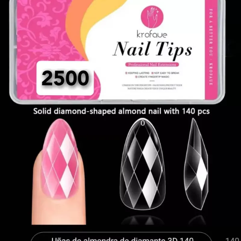 Softgel tips uñas almendra de diamantes
